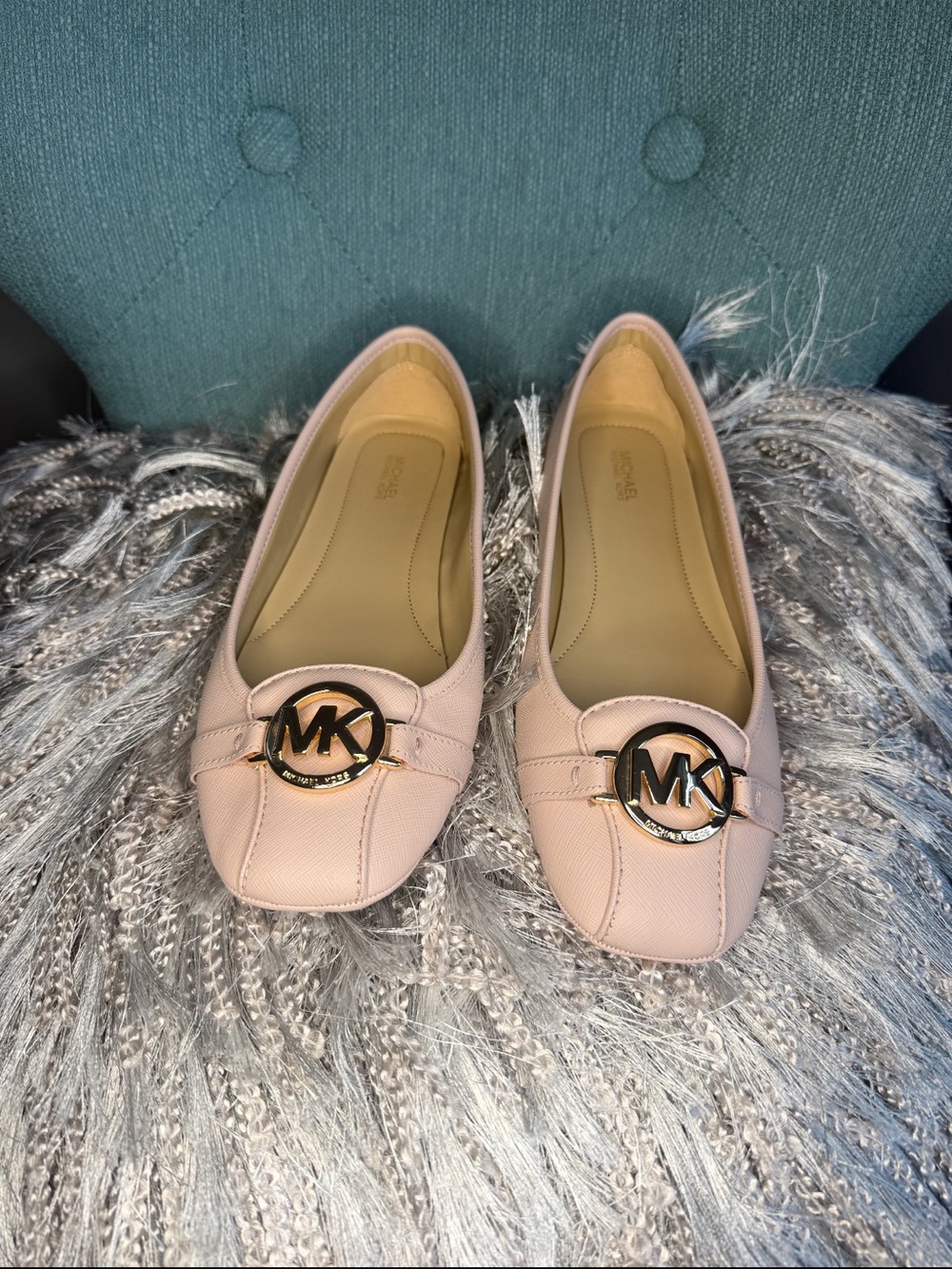 Michael Kors Blush Pink MK Logo Ballet Flats